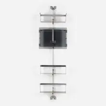 Vittorio Introini, P700 shelving unit from the Proposal series, 1969, chrome-plated steel, stainless steel, glass