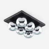 Mirage ceiling light, model 14109 by Angelo Lelii, c. 1965, chrome-plated and enameled steel, sold Apr 2022