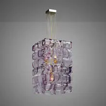 Mazzega, Chandelier, c. 1975, brass, chrome-plated brass, glass