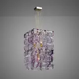 Mazzega, Chandelier, c. 1975, brass, chrome-plated brass, glass