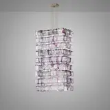 Mazzega, Chandelier, c. 1975, brass, chrome-plated brass, glass
