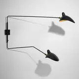 Serge Mouille, Appliqué simple à deux bras, 1954, enameled steel and aluminum, brass