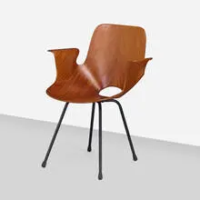 Vittorio Nobili, Medea chair, 1956, enameled steel, sapele, rubber