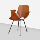 Vittorio Nobili, Medea chair, 1956, enameled steel, sapele, rubber