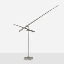 One Horizontal One Diagonal Line by George Rickey, 1989, stainless steel, sold Apr 2022