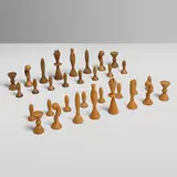 Arthur Elliott, Universum chess set, c. 1958, maple, stained maple