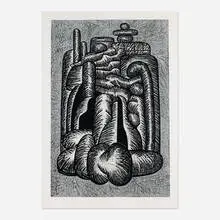 Norman Sunshine, Untitled V, 1983, woodcut on paper