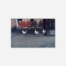 Helen Levitt, Three Roosters, dye transfer print