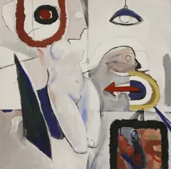 Untitled by Peter Denmark, Peter Denmark (1950-2014) NUDE Acrylic on canvas 122 x 122cm, sold Jun 2020