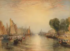 James Baker Pyne, The Regatta at East Cowes Castle, watercolour and pencil heightened with bodycolour