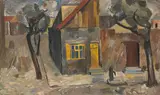 Edmond Zakaryan, Street in Gyumri, oil on canvas (unframed)
