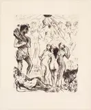 Lovis Corinth, Der Künster und der Tod I; Apollo und die Musen (Schwarz 238 II; Müller 695), Two etchings with drypoint, 1916-23, the former on laid paper, Schwarz's second and final state, an unsigned proof aside from the edition of 75