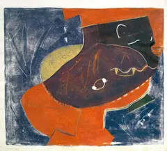 Matthew Hilton, Pressure Bind, Linocut in colours, 1991, on Wenju Tak paper
