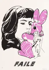 Faile, Bunny; Sinful Pleasures (In Black), Two screenprints in colours, 2003-06, on wove paper, the former signed