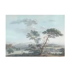 Ecole italienne, Vue d'Agrigente, gouache sur papier