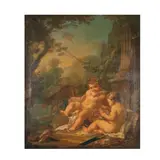 Jean-Marc Nattier, Caprice avec puttis jouant avec des oiseaux, oil on canvas