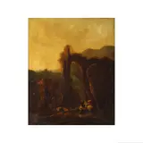 Philips Wouwerman, Cavalier traversant la rivière, oil on canvas