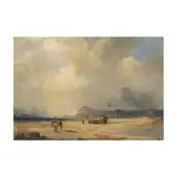 Déchargement à marée basse by Ecole française ou hollandaise, oil on panel, sold Feb 2025