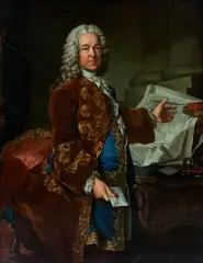 Louis Tocqué, Portrait of Louis Phélypeaux, Comte de Saint-Florentin, oil on canvas behind glass