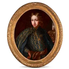 Benjamin Block, Portrait of the Future Emperor Joseph I as King of Hungary, oil on canvas in an oval frame