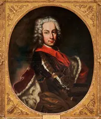 Portrait of a Nobleman, Possibly Karl Albrecht of Bavaria, in an Ermine Mantle by German School, oil on canvas, sold May 2025