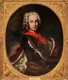 German School, Portrait of a Nobleman, Possibly Karl Albrecht of Bavaria, in an Ermine Mantle, oil on canvas