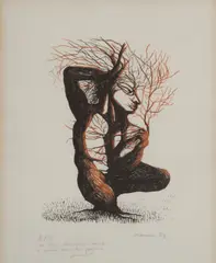 Jean Marais, L'homme arbre, 1973, Lithograph