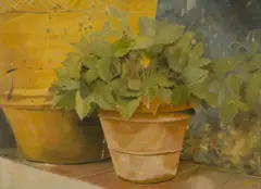 Isabelle de Borchgrave, Pot de fleurs, 1983, Oil on canvas