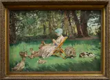 Ferdinand Gueldry, Scène de jardin, Oil on canvas