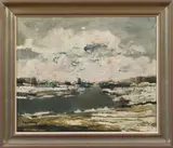 Albert Saverys, Paysage hivernal, Oil on panel