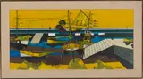Gustave Camus, Le port bleu, Oil on canvas