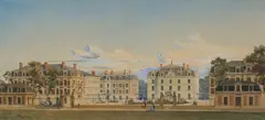 Anonyme, Vue d'une avenue, Watercolour on paper