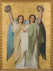 Anonyme, Scène symboliste, Oil on canvas