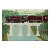 Train 1400 by American School, oil on tin, sold Jan 2025