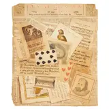 Trompe l'oeil of many types of printed matter and original art by British School, 18th & 19th century, pen and ink, sold Jan 2025