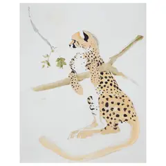 Bryan Wilson, Young cheetah, paws over branch, 1969, oil on canvas