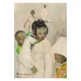George Orry-Kelly, White carnations; Portrait studies of Chinese women and child (two works), both oil on board