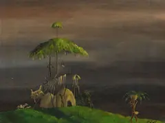 Gilbert Adrian, Drying the crocodile, oil on canvas