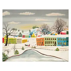 J. Wiboltt, A snowy landscape, oil on panel