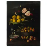Francisco de Zurbarán, A still life with bird, lemons, pears, and flowers, oil on canvas