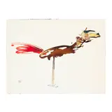 Michaele Vollbracht, Roadrunner, acrylic and collage on paper