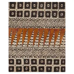 Tongan School, Untitled, decorated bark fragment with Tokelau Feletoa motif