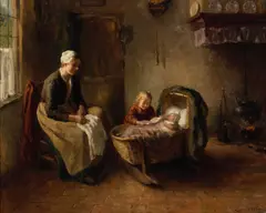 Bernard de Hoog, The young family, oil on canvas