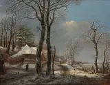 George Pieter Westenberg, A winter scene, oil on canvas