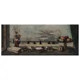 Nino Caffè, Natura morta sulla finestra, oil on panel