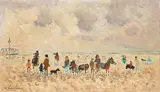 André Hambourg, Temps país par la plage, oil on canvas