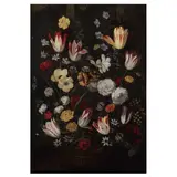 Dutch School, Still life with flowers in a basket, oil on canvas