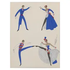 Quartette by Erté, gouache on paper, sold Jan 2025