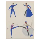 Erté, Quartette, gouache on paper