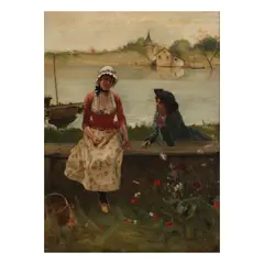 Rendevous by Emile Auguste Pinchart, oil on canvas, sold Jan 2025